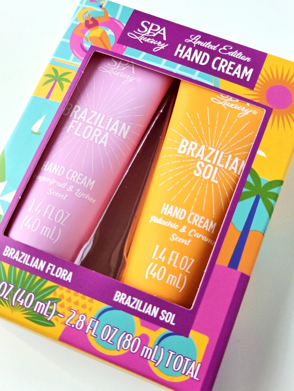 SPA LUXURY Limited Edition Brazilian Hand Cream Set Duo Sol & Flora 2.8oz NIB - Picture 3 of 3